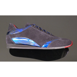 'Monza' - Luxury Italian Navy Blue suede driving sneaker