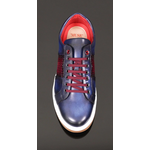 Apollo L149 'Daytona' - Vintage Navy & Burgundy Woven Leather Sneaker