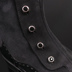 Bailey 'Duffy' - Black Polished Calf & Suede Spat Boot