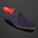 Dexter 'Angel' - Plain Front Marino Blue suede Gibson