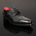 Dexter 'Homicide' - Black polished Diamond Punch Gibson