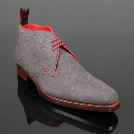 Dexter 'Masuka' - Grey Floral Embossed Suede Chukka Boot
