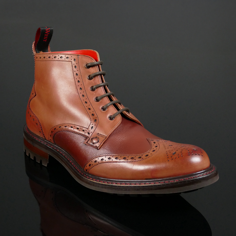 Hannibal 3101 - Classic Brogue Derby Boot with Rubber Sole