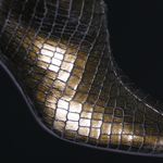 Sylvian J984 'Feline' - Antique Gold Croc Effect Vegan Leather Boot