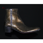 Sylvian J984 'Feline' - Antique Gold Croc Effect Vegan Leather Boot