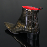 Sylvian J984 'Feline' - Antique Gold Croc Effect Vegan Leather Boot