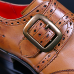 Lemmy ‘Ace’ Men’s Tan Brogue Monk shoe