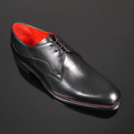 Page 'Loving Maid' - Black calf Gibson lace up shoe
