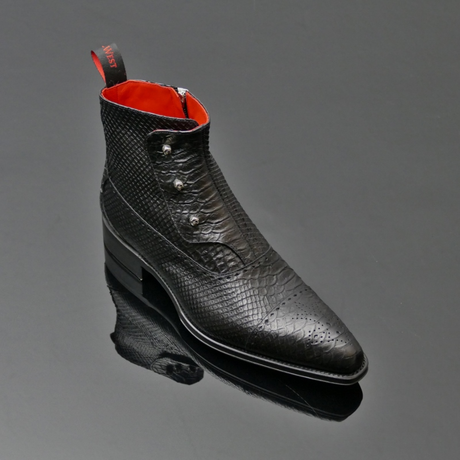Lugosi ‘Gargoyle’ - Black Python Spat Boot