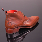 Moon 'Jaws' - Cognac Brown Grain Leather Goodyear Welted Chukka Boot