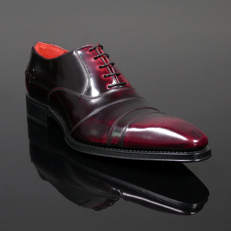 Moon 'Melrose' - Bordo Fume Toe cap Oxford