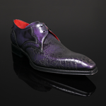Moon ‘Poison’ - Men’s Aubergine Metallic Leather Gibson Shoe