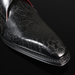 Moon ‘Poison’ - Men’s Black Star Polished Leather Gibson Shoe