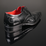Moon ‘Poison’ - Men’s Black Star Polished Leather Gibson Shoe
