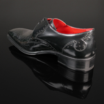 Moon ‘Poison’ - Men’s Black Star Polished Leather Gibson Shoe