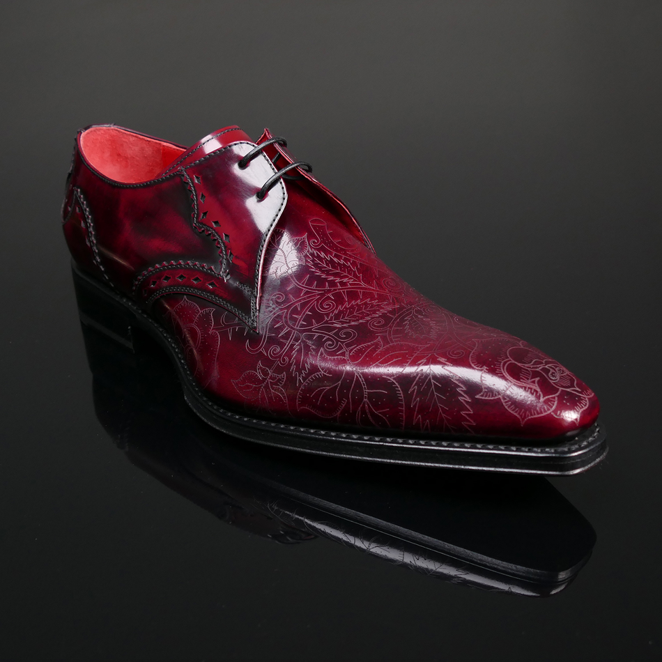 Moon ‘Poison’ - Men’s Burgundy Shade Leather Gibson Shoe