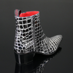 Sylvian J984 'Feline' - Mirror Crocodile Effect Vegan Leather Boot