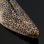 Sylvian J984 'Feline' - Leopard Print Velvet Vegan Zip Boot