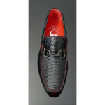 The 'Limelight' - Black snake driving loafer