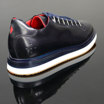 The 'Monaco' - Navy Calf Leather Hybrid Sneaker
